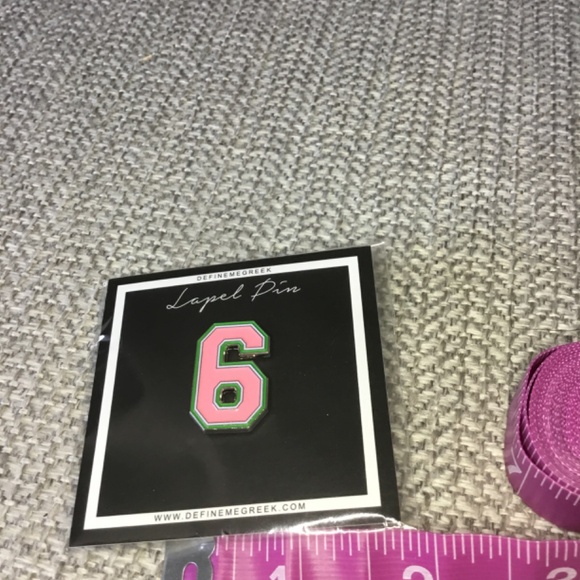 NWT Alpha Kappa Alpha Line Number Pink and Green Lapel Pin #9 or #6 - Picture 3 of 5